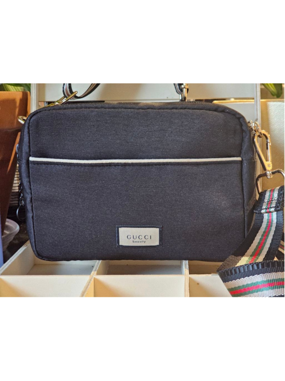 Gucci Nylon Black Zip Clutch w/Sherry Line Crossbody Strap Added NWOT - Picture 5 of 16